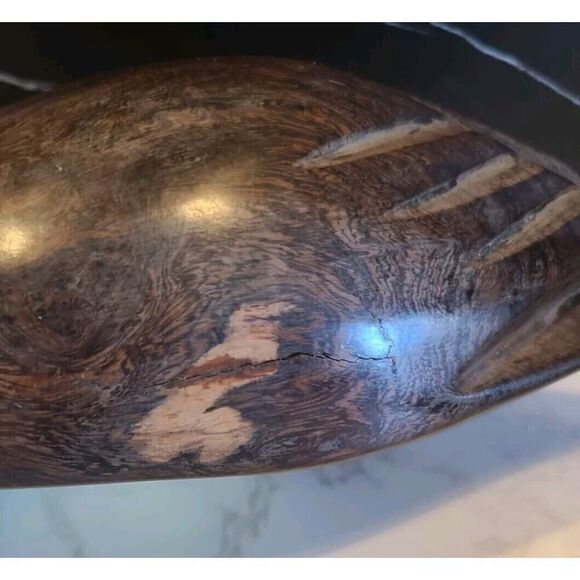 Ironwood Duck Figurine Carved Handcrafted 9.5"x3.25" Dark Grain Mallard EUC - Picture 6 of 11